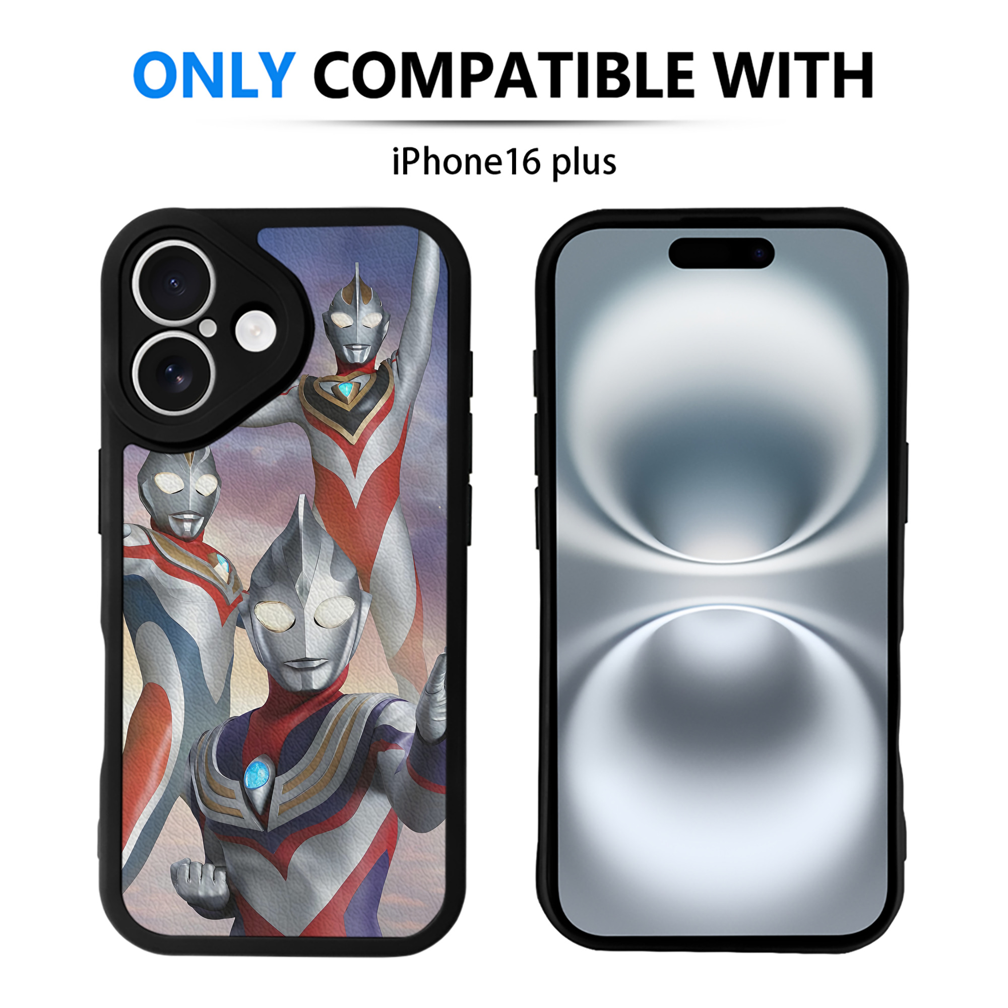 （画像用） ウルトラマン Ultraman 【iPhone 16シリーズ対応】シリコンスマホケース（レザー調） 材質：シリコン